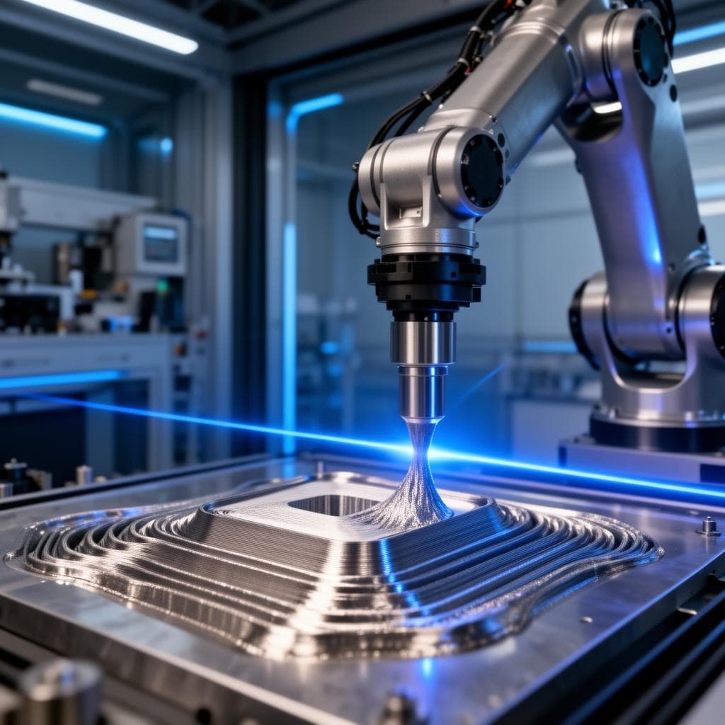 Robô industrial realizando Manufatura Aditiva