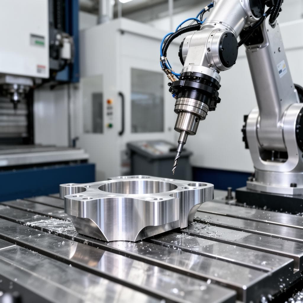 Robô industrial realizando Usinagem