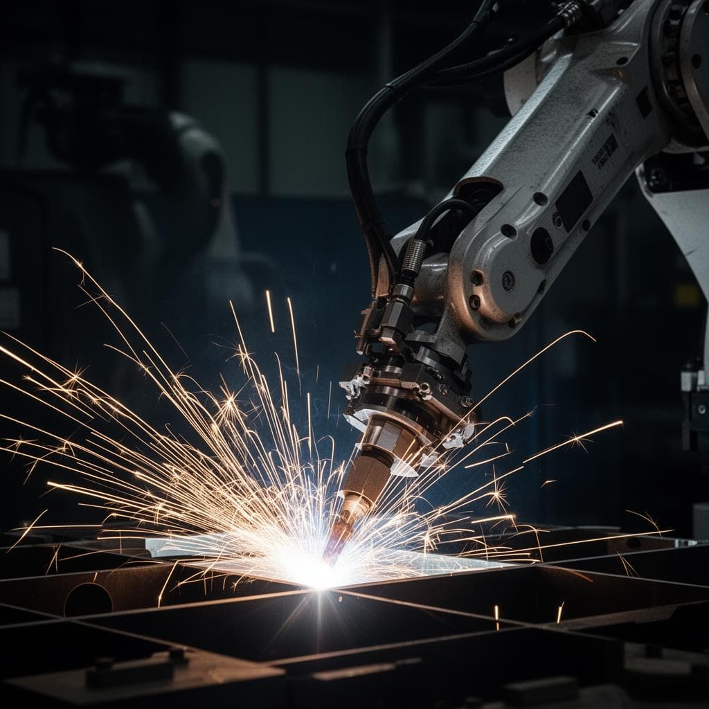 Robô industrial realizando Solda